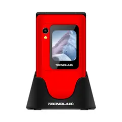 TECNOLAB - Celular Senior 4G Doble Pantallla 2.8 Rojo