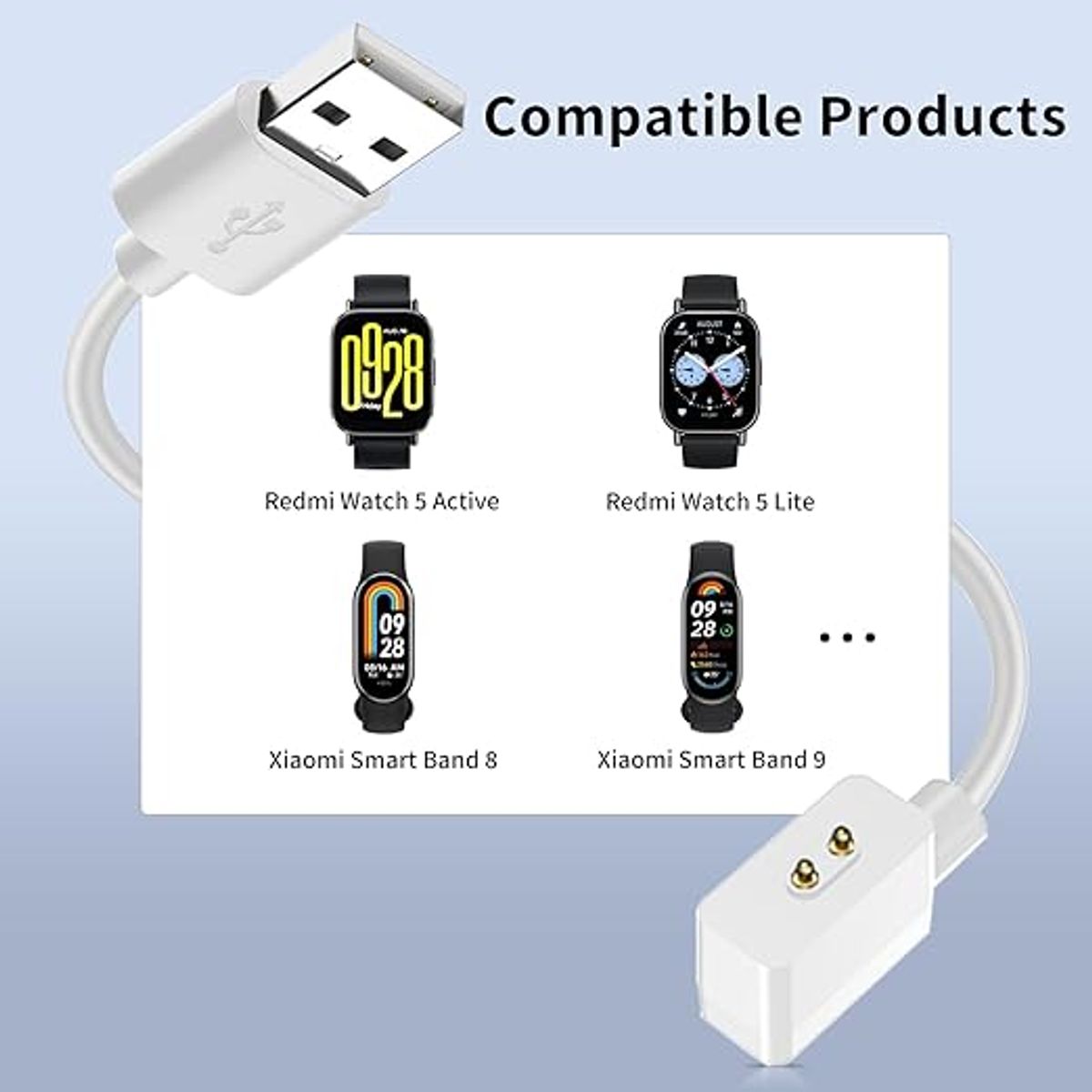 GENERICO - Cable Cargador Xiaomi Redmi Watch 5 lite / active