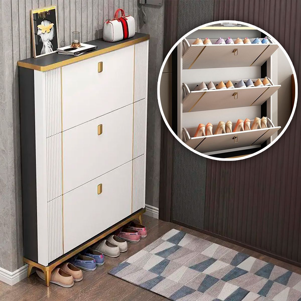 GENERICO - Zapatero Organizador de Zapatos Moderno 17 Cm Con Repisa