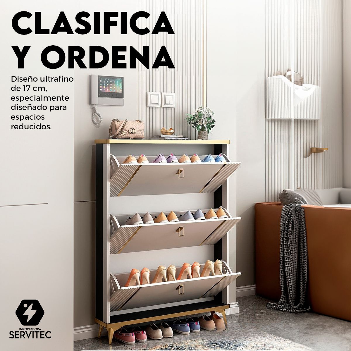 GENERICO - Zapatero Organizador de Zapatos Moderno 17 Cm Con Repisa