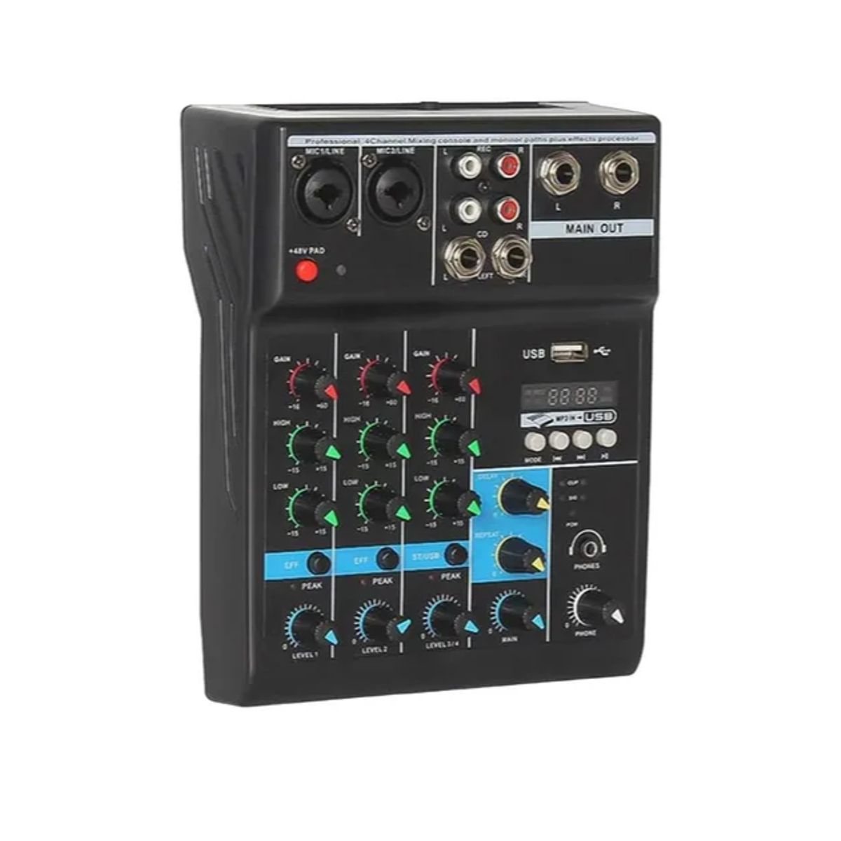 GENERICO - Mezclador De Audio De 4 Canales Sistema De Consola De Mezcla