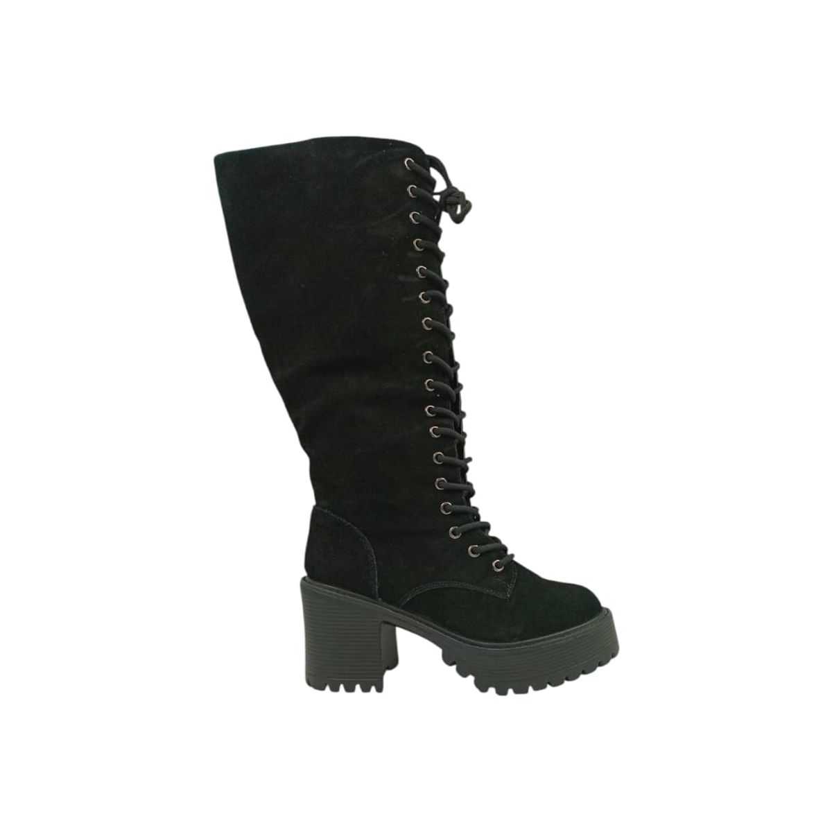 HERIEL - Bota Negra Plataforma Mujer