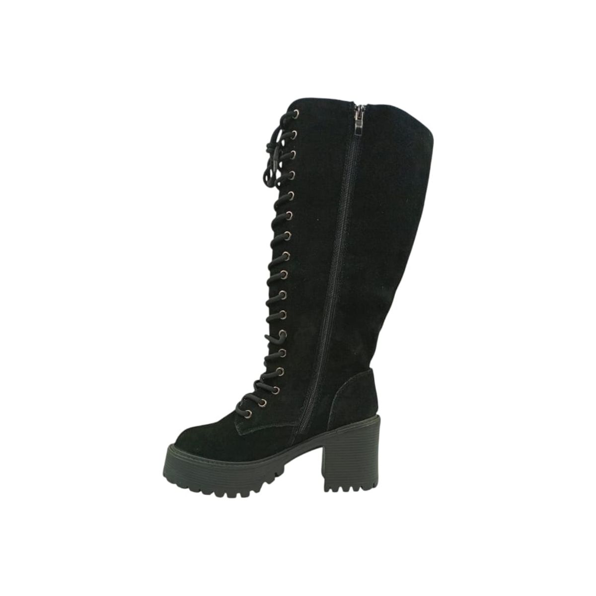 HERIEL - Bota Negra Plataforma Mujer