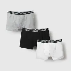 COLLOKY - Pack Tres Boxer Grises de Niño talla 2 a 12 años