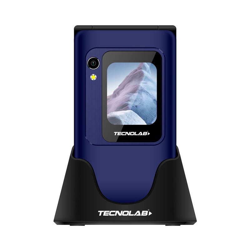 TECNOLAB - Tecnolab Celular Azul Senior 4G Doble Pantallla 2.8