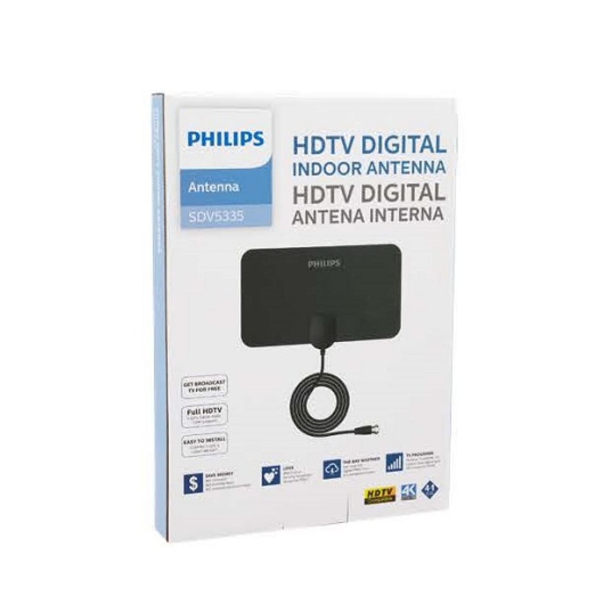 PHILIPS - Antena Tv Interior Coaxial UHF VHF HDTV SDV533555 Philips