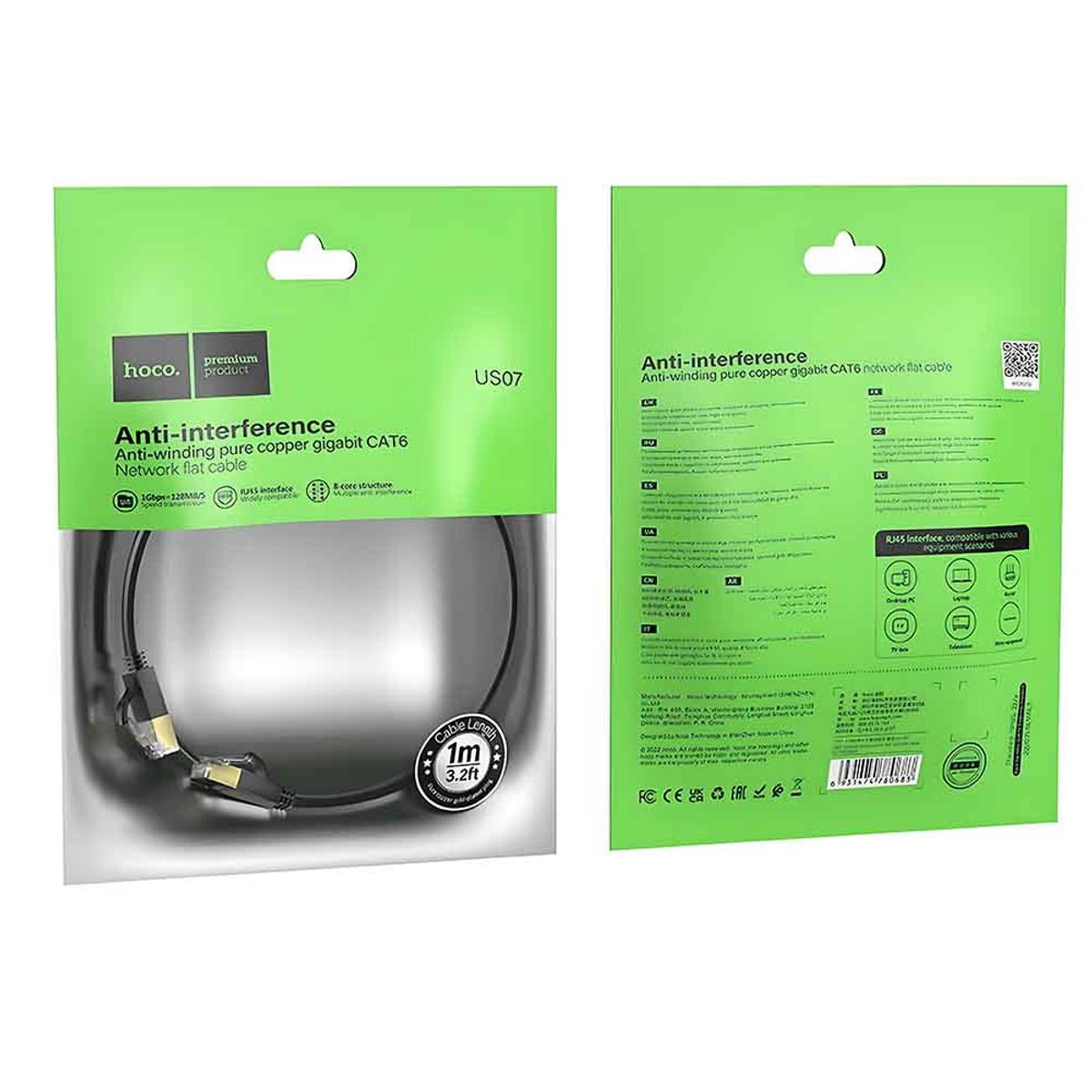 HOCO - Cable De Red Patch Cord Certificado Cat6 1 Mts