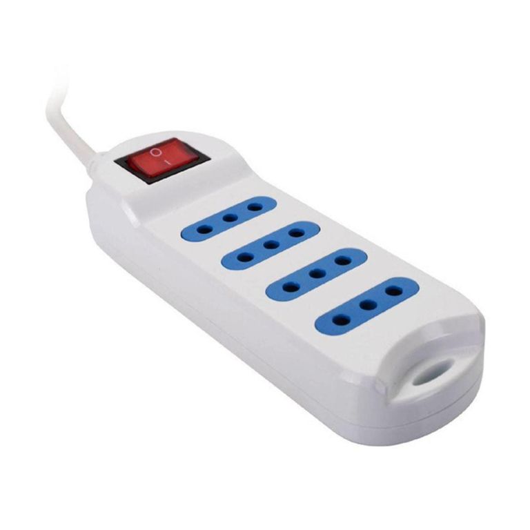 Alargador Extension 4 Entradas 3Mts Con Switch Blanco