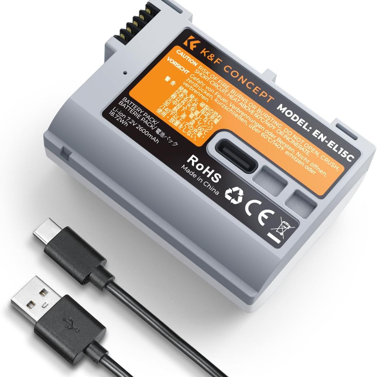 GENERICO - BATERÍA USB-C KF CONCEPT EN-EL15C NIKON 2600MAH