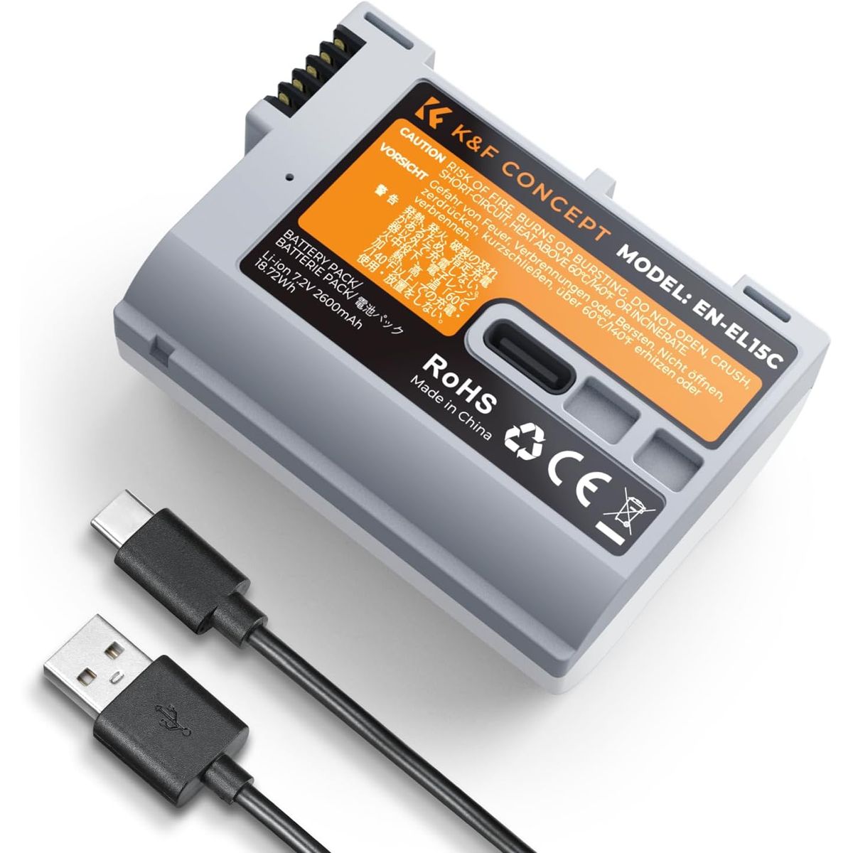 GENERICO - BATERÍA USB-C KF CONCEPT EN-EL15C NIKON 2600MAH