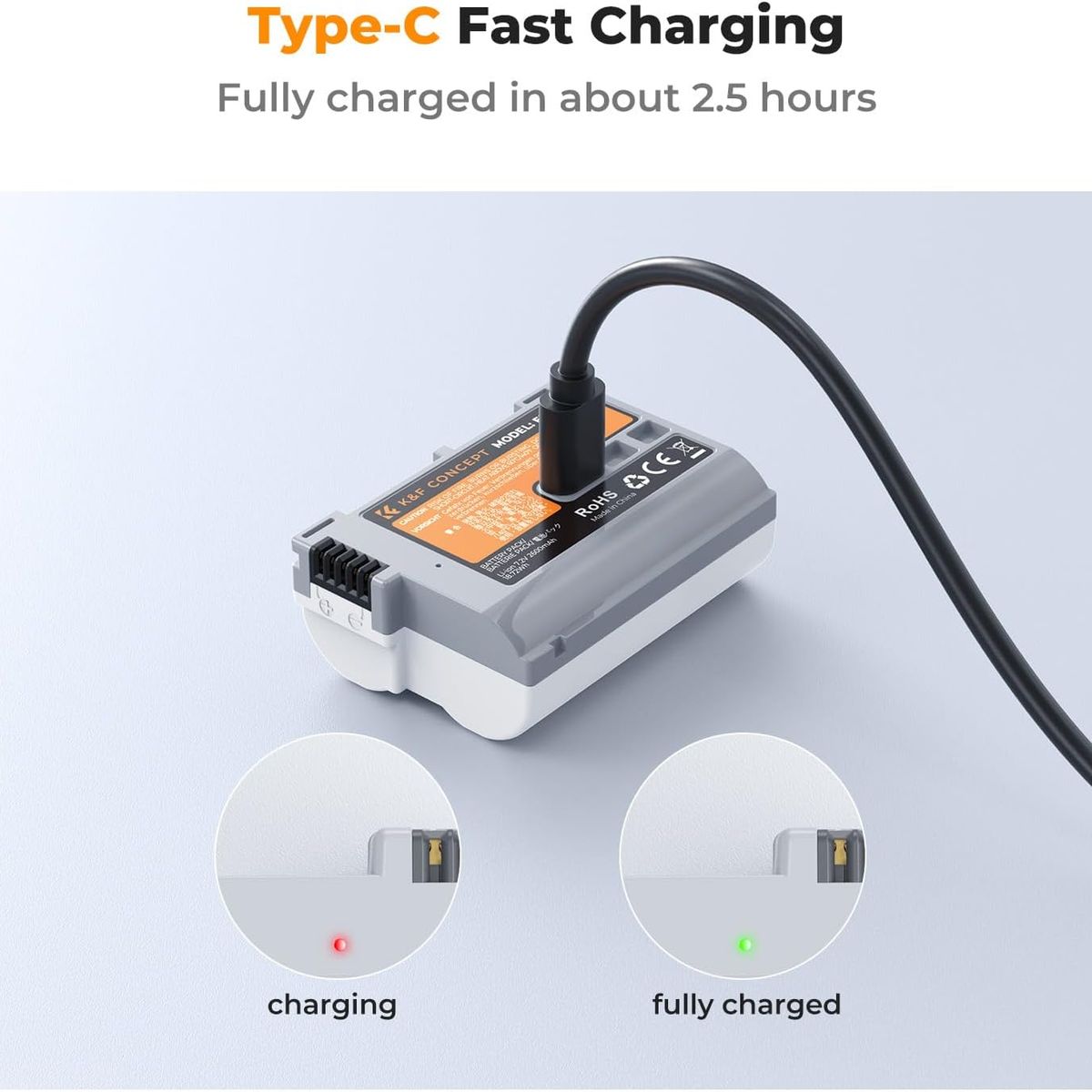 GENERICO - BATERÍA USB-C KF CONCEPT EN-EL15C NIKON 2600MAH