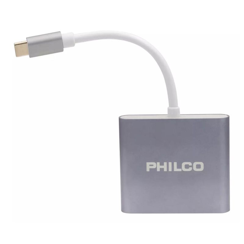 GENERICO - Adaptador 3 En 1 USB C A HDMI USB 3.0 USB C Gris