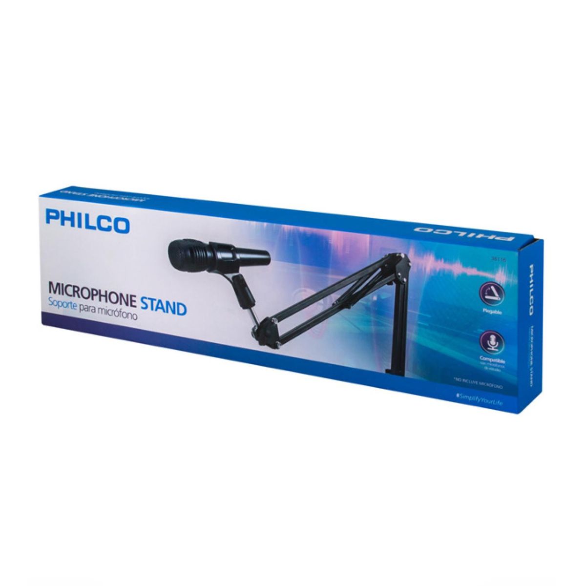 PHILCO - Stand Atril Metalicoc Flexible Para Microfonos Negro Philco