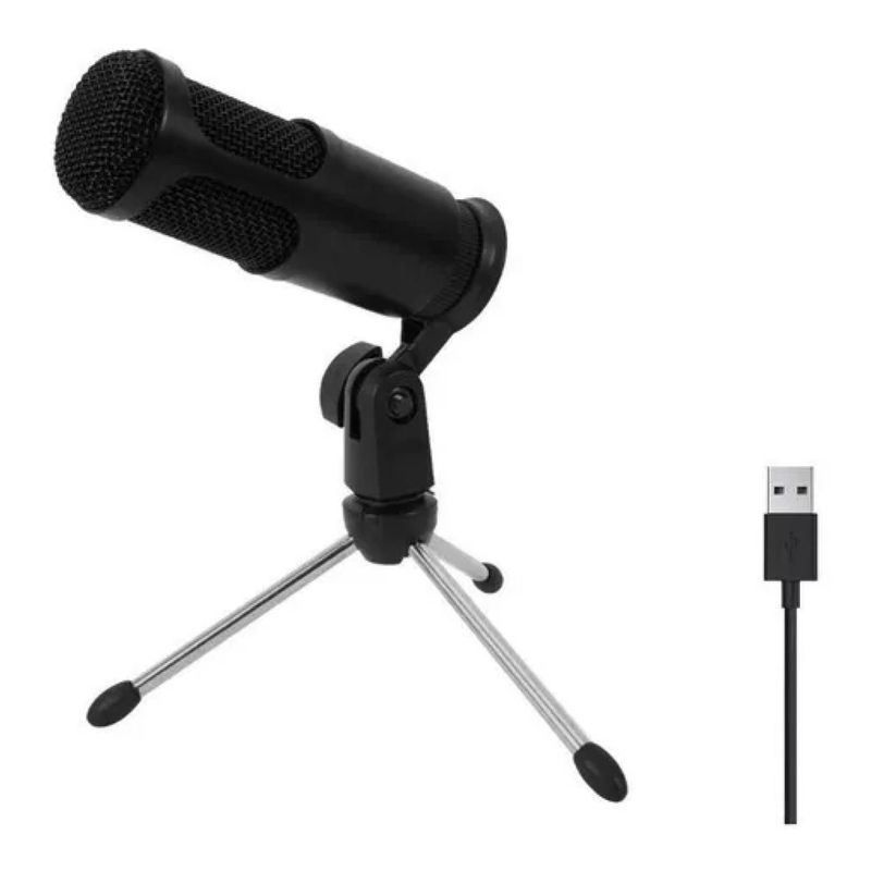 PHILCO - Microfono Condensador USB Con Tripode Streaming Negro Philco