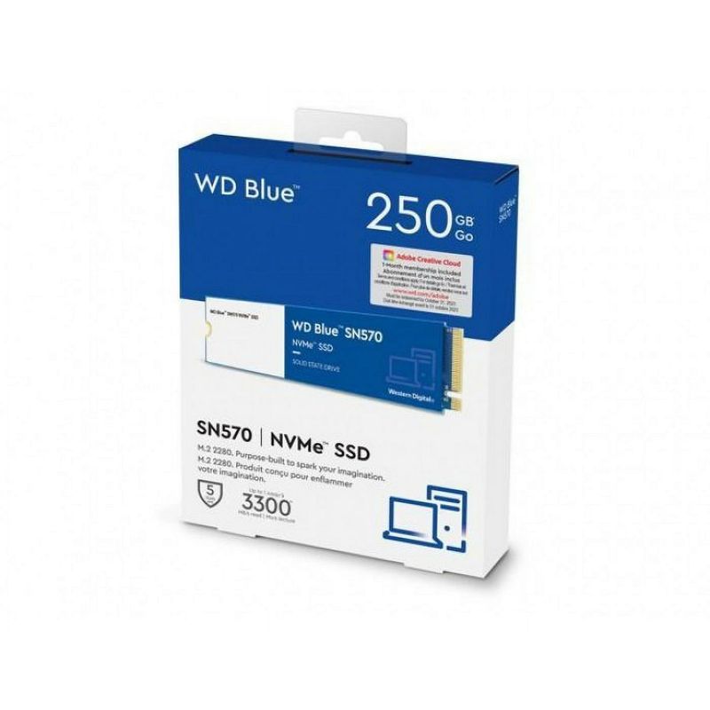WESTERN DIGITAL - Ssd Western Digital Blue Sn570 250gb Nvme Pcie M2 2280 Azul