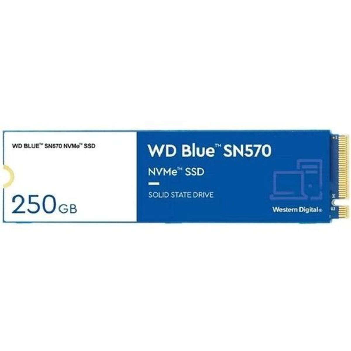 WESTERN DIGITAL - Ssd Western Digital Blue Sn570 250gb Nvme Pcie M2 2280 Azul