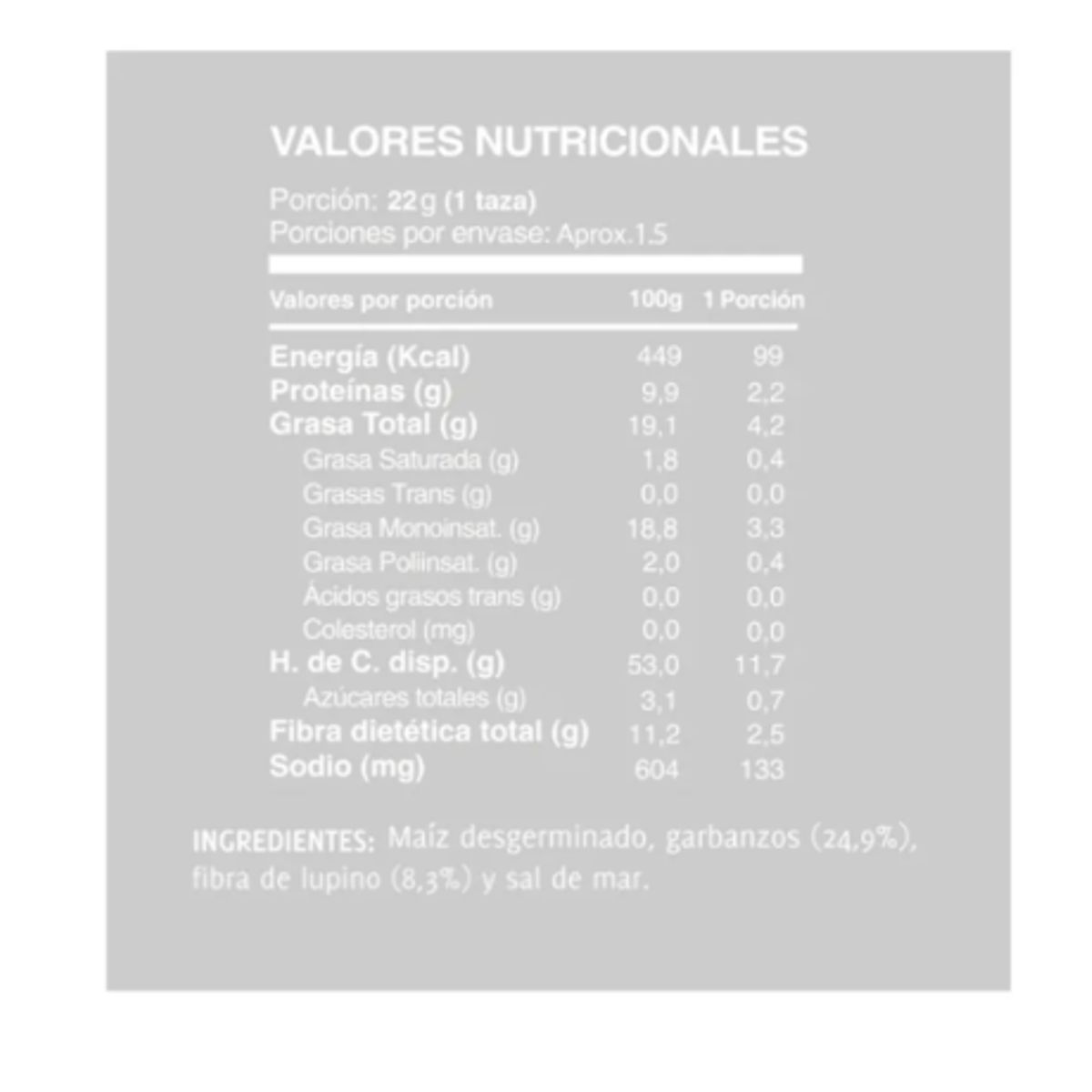 PURIPOP - Puri Ramitas De Garbanzo Sabor Sal De Mar. Caja 28 Unid