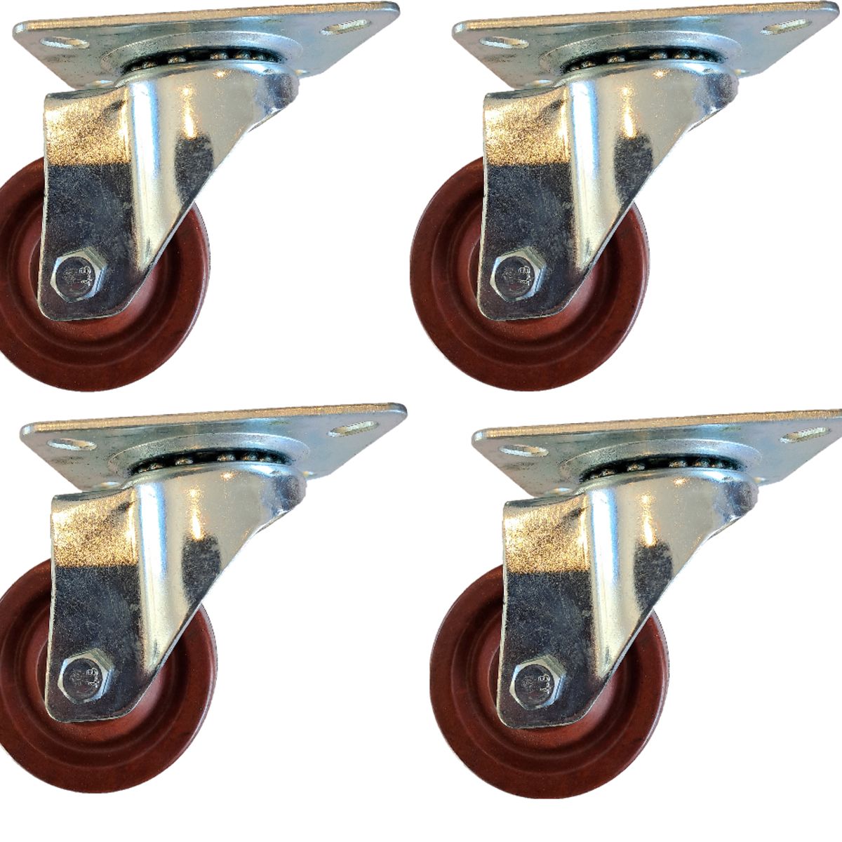 SANPLAST - Pack 4 Rueda Alta Temperatura 75mm giratoria