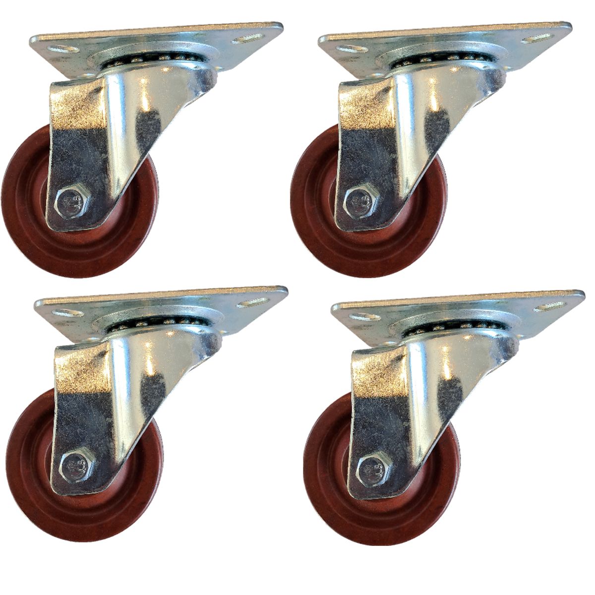 SANPLAST - Pack 4 Rueda Alta Temperatura 75mm giratoria