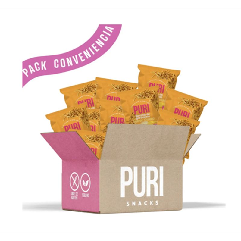 PURI POP - Puri Ramitas De Garbanzos Sabor Queso Caja 28un Sin Gluten