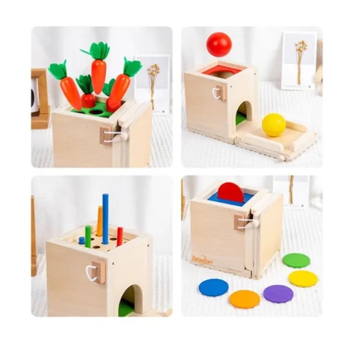 OFERTABKN - Juguete De Madera Cubo Encaje Didáctico 4en1 Montesori Niños