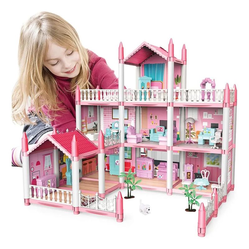 SHOP EHOME BAG - Casa De Muñecas Castillo Rosa Con Mueble Y Decoraciones