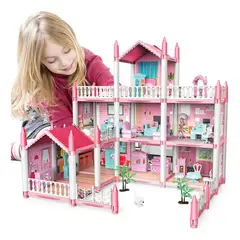 SHOP EHOME BAG - Casa De Muñecas Castillo Rosa Con Mueble Y Decoraciones