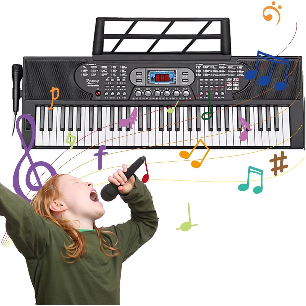 GENERICO - Piano Eléctrico 61 Teclas Teclado Musical Usb Niños Musica