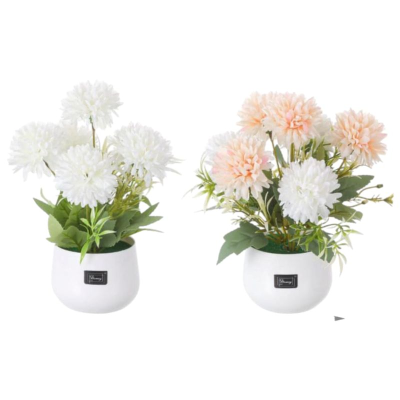 HOMEY - Pack De 2 Macetas Con Flores Artificial, Marca Homey
