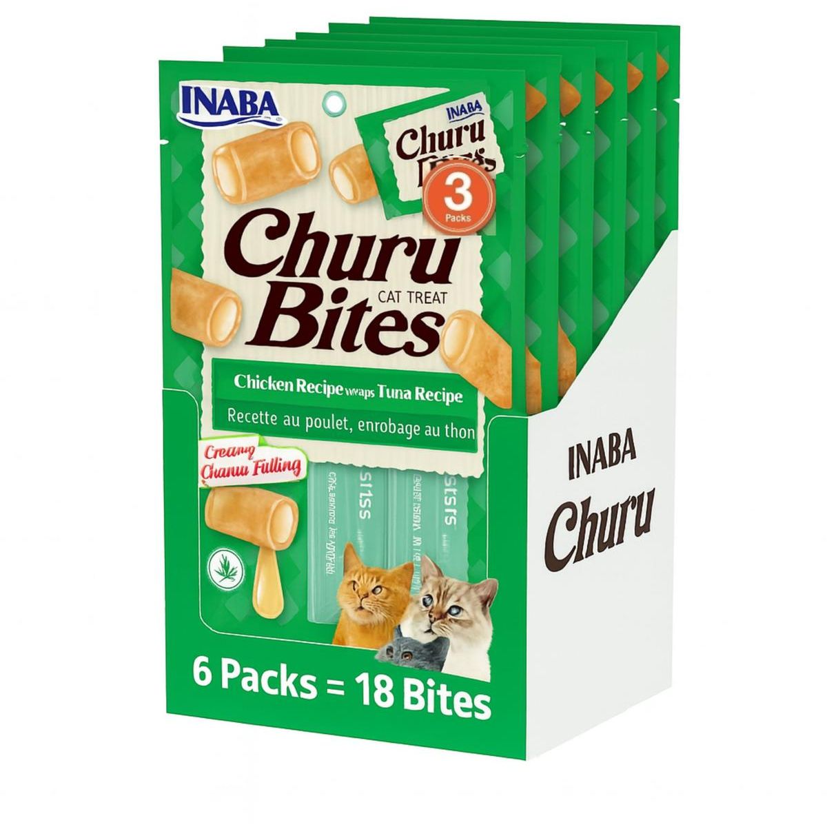 INABA - Churu Bites Wraps Gato Atún 10g x3 (Pack 6 Sobres)
