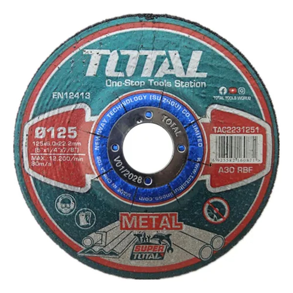 TOTAL TOOLS - Disco Desbaste P Metal 125mm Total Tac2231251