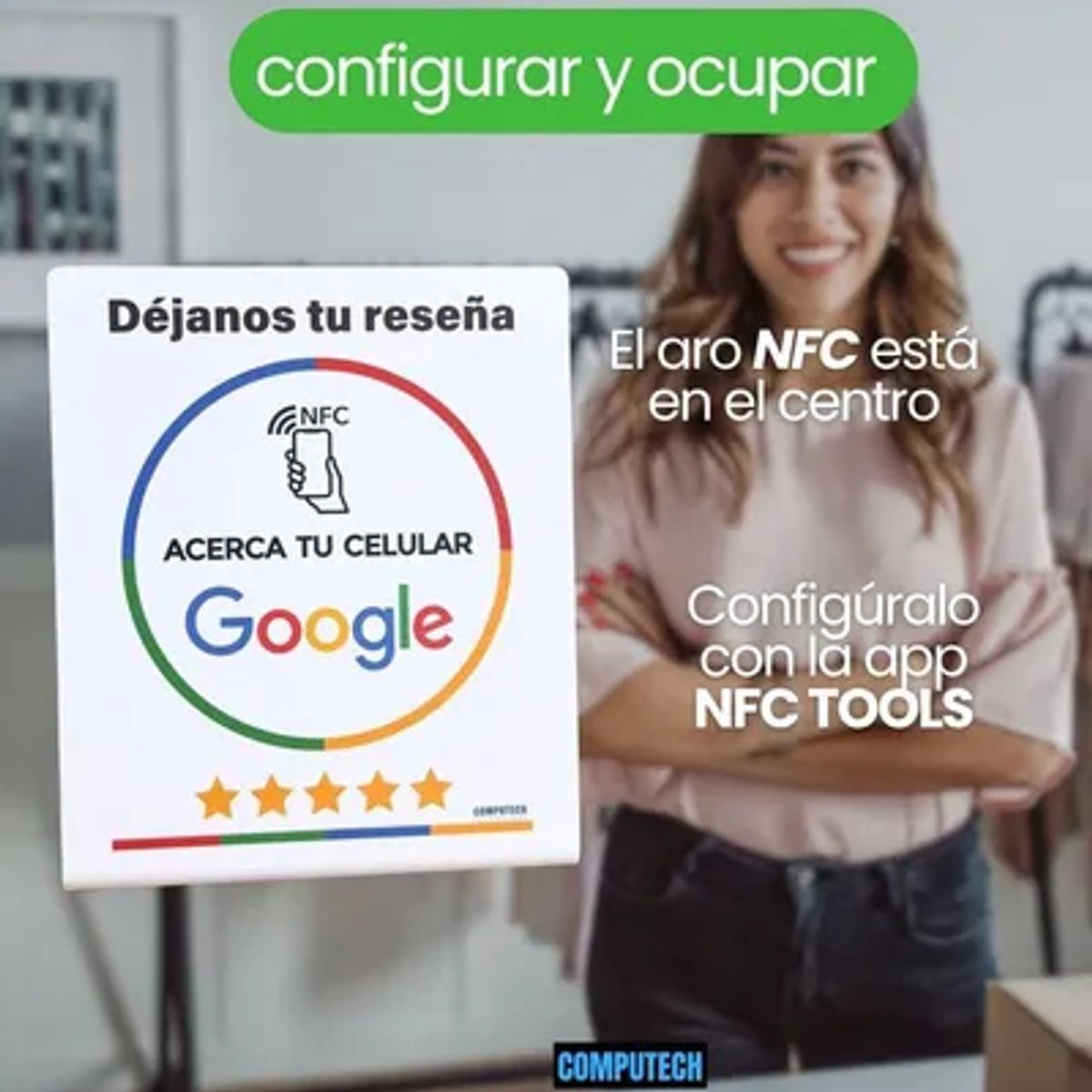 COMPUTECH - Tarjeta Nfc Para Review Reseña Español Compatible Google