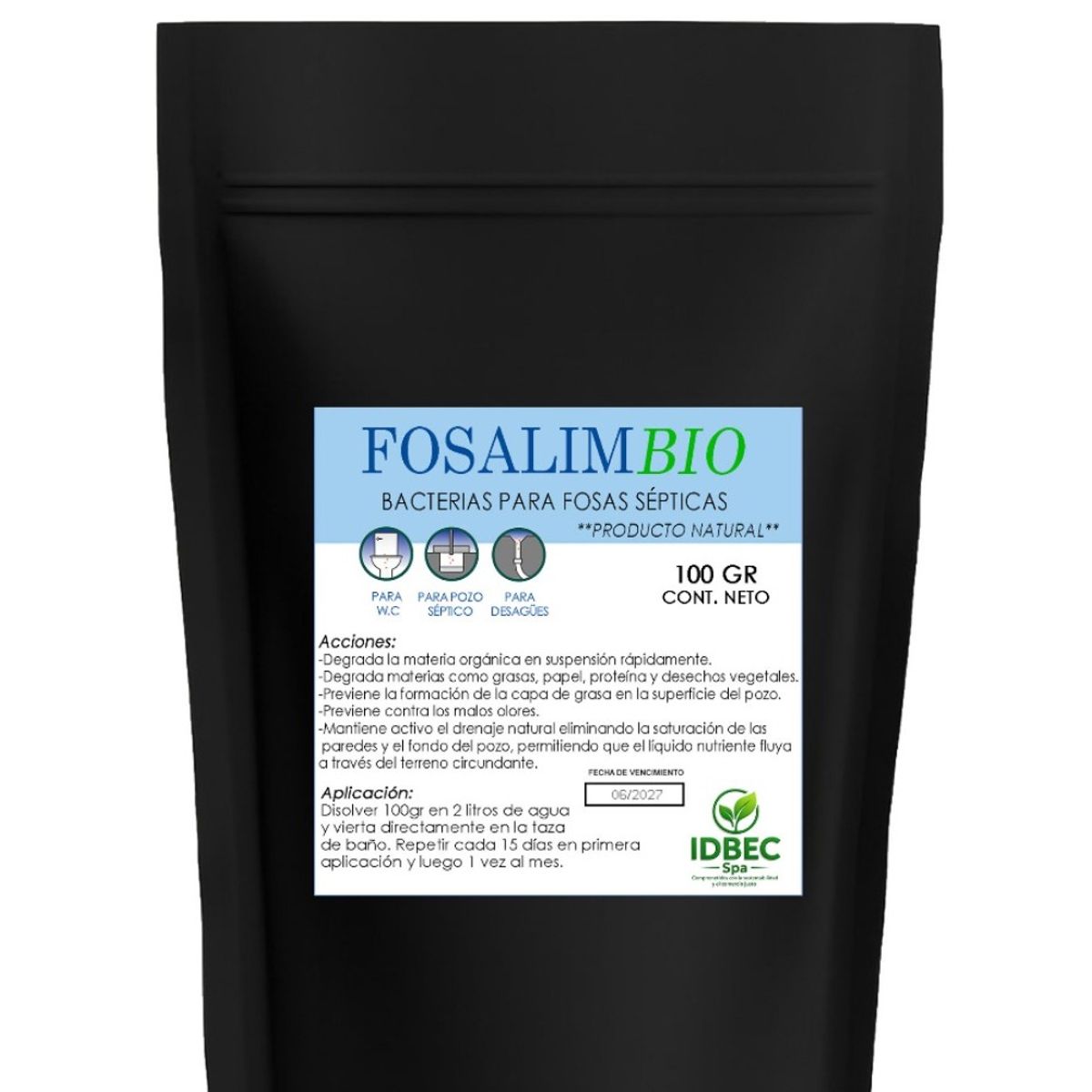 GENERICO - Biodegradador Fosalimbio 100 Gr -  limpia Fosas Sépticas y elimina Olores