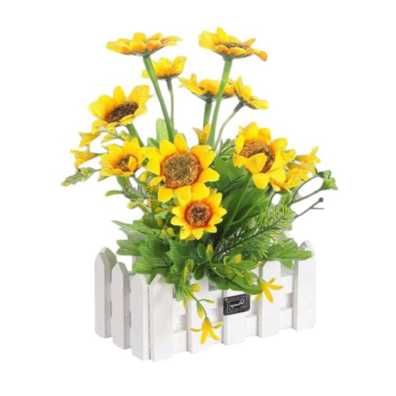 HOMEY - Macetero Con Flores De Girasol Artificial Marca Homey