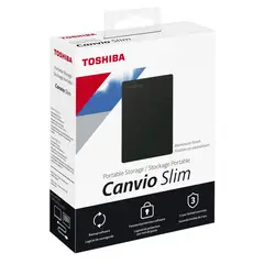 TOSHIBA - Disco Duro Externo Canvio Slim 2TB Negro Delgado HDTD320XK3EA