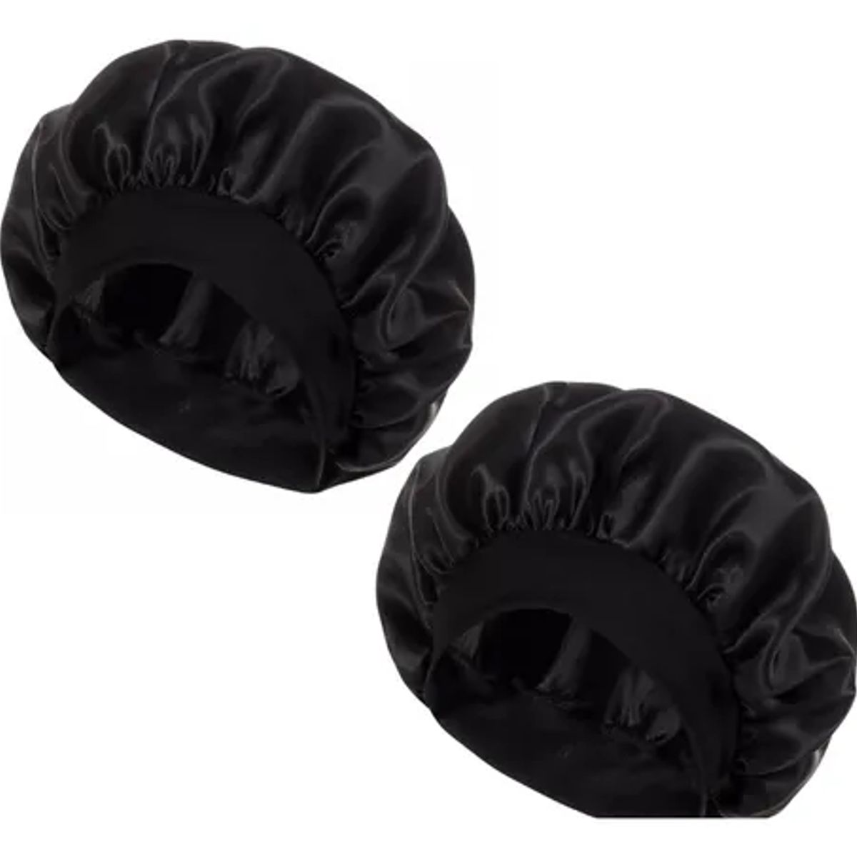 COMPUTECH - Gorro Satín Para Cabello Liso Y Rizado Evita Enredos 2piezas Negro