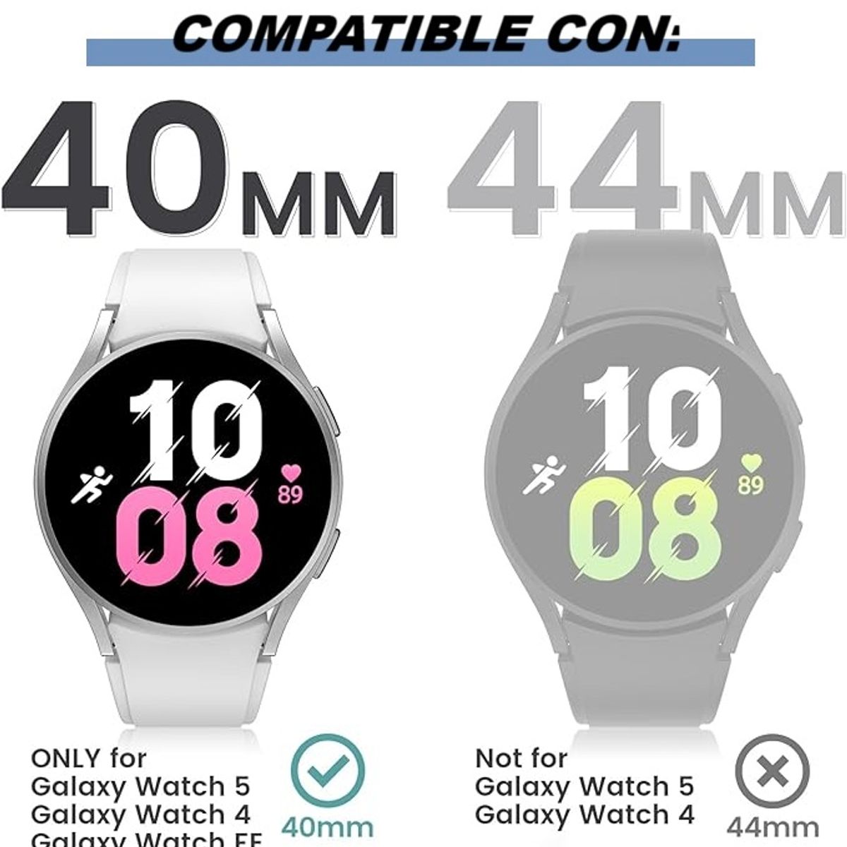 GENERICO - Protector Carcasa Para Samsung Watch 4 Watch 5 - 40mm Transparente
