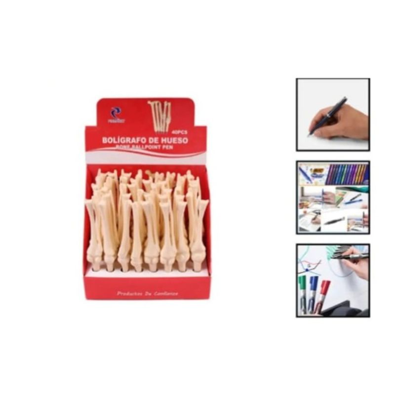 GENERICO - Boligrafos En Forma De Hueso Set 10 Unidades