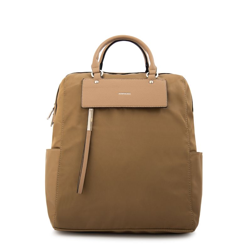 AMPHORA - Mochila porta notebook grande lilian taupe
