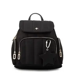 AMPHORA - Mochila con tapa marlene mediana negro