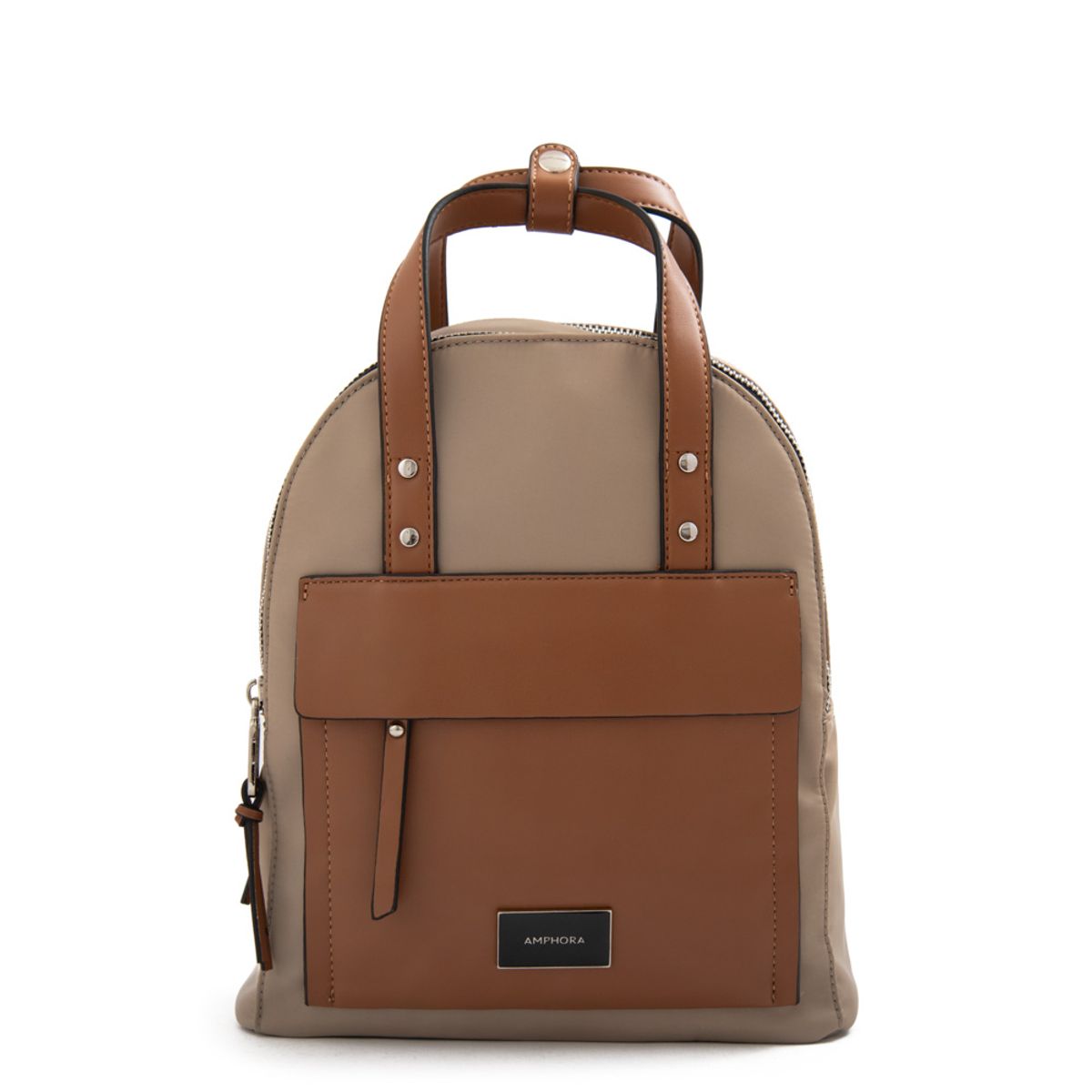 AMPHORA - Mochila praga pequeña beige oscuro