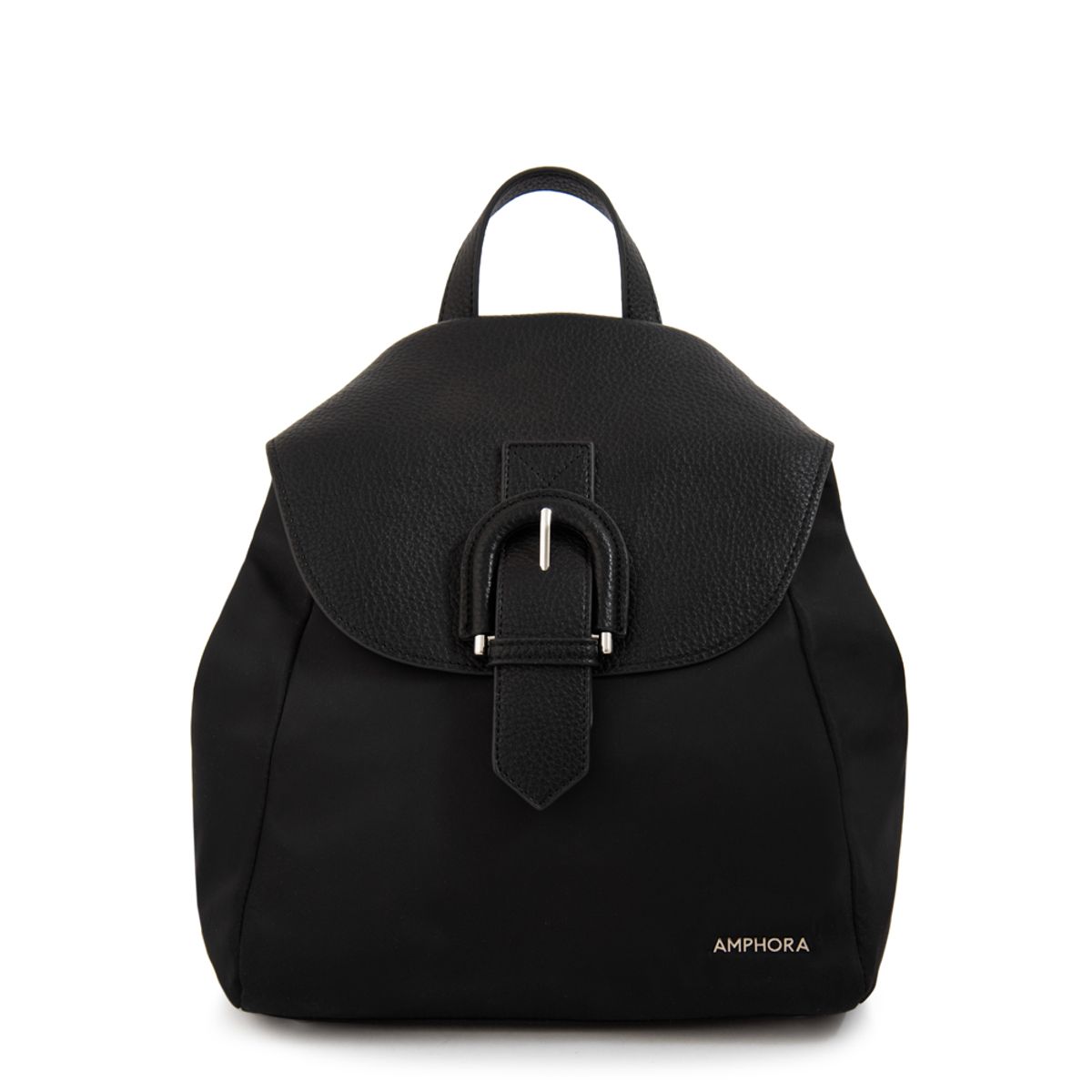 AMPHORA - Mochila con tapa jessie mediana negro especial