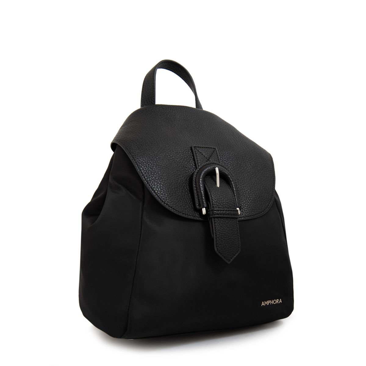 AMPHORA - Mochila con tapa jessie mediana negro especial