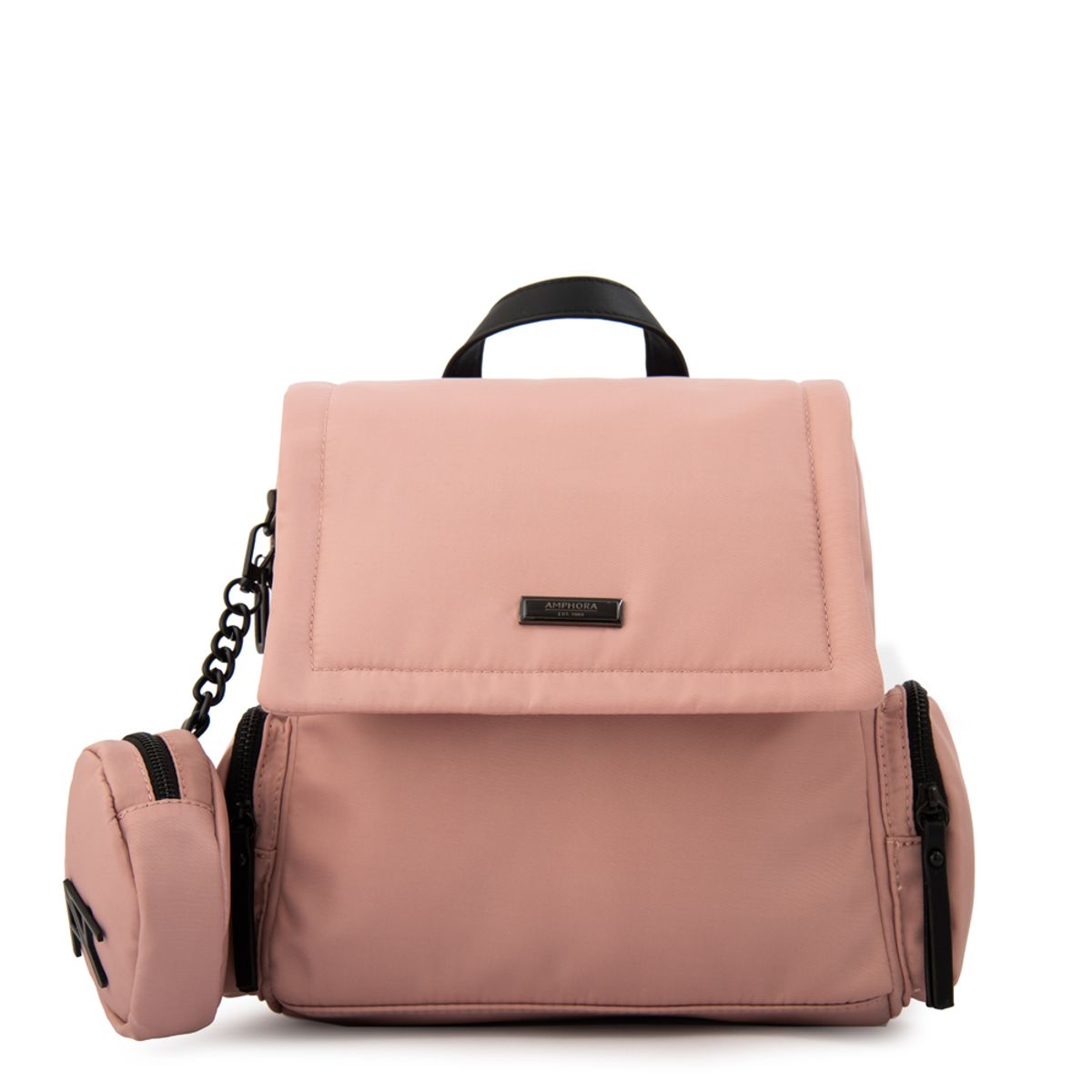 AMPHORA - Mochila mochila clara pequeña rosa viejo