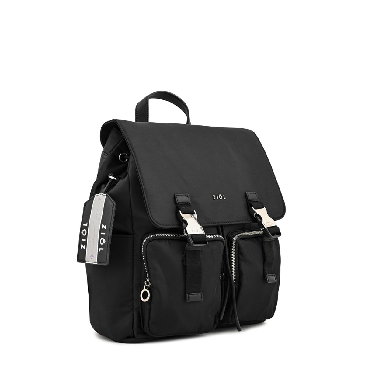 ZIOL - Mochila con tapa odelia mediana negro