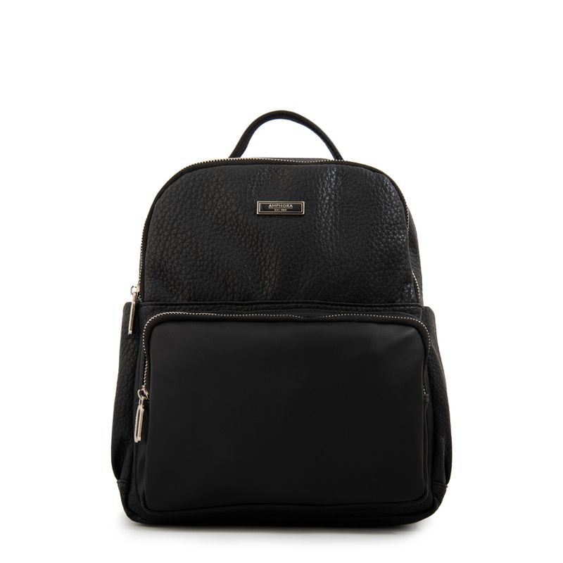 AMPHORA - Mochila mediana manchester negro especial
