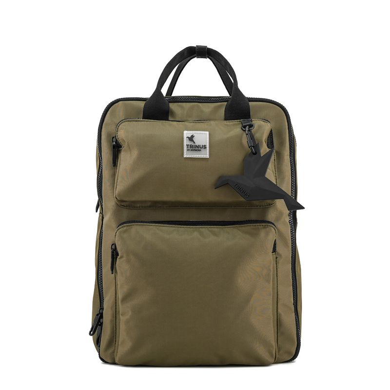 TRINUS - Mochila porta notebook grande lorenza verde oliva