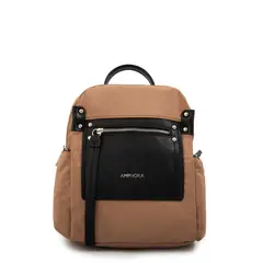AMPHORA - Mochila amparos mediana beige