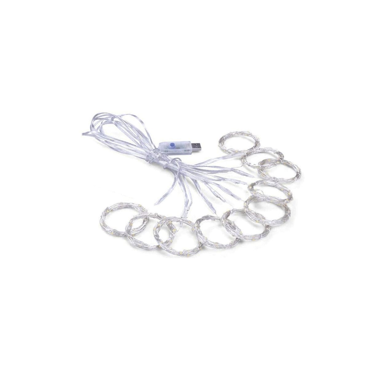 PUNTO STORE - Guirnalda Cortina Luz Led Usb 2mts Blanco Frio - Ps