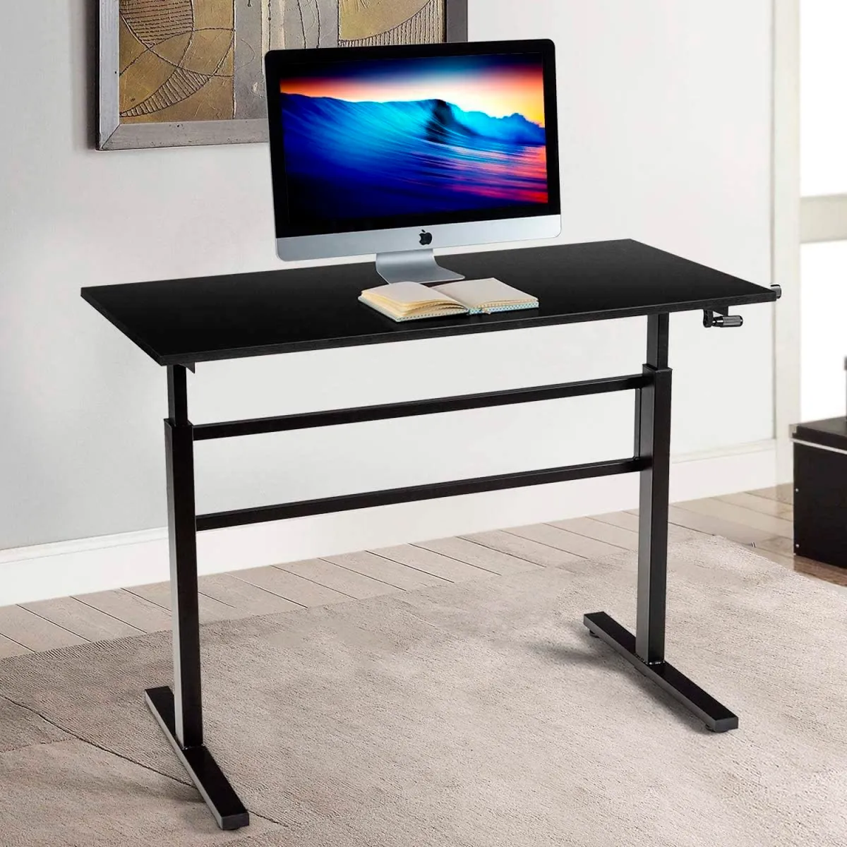 GENERICO - Escritorio de trabajo con altura regulable standing desk - Negro